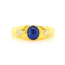 Load image into Gallery viewer, Sapphire and Diamond Gypsy Ring