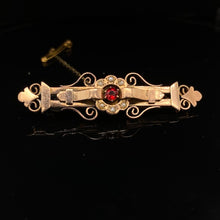 Load image into Gallery viewer, Antique Red Stone & Seed Pearl Brooch