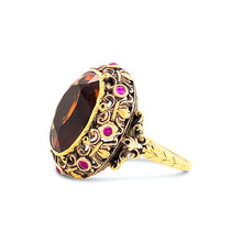 Load image into Gallery viewer, Antique Citrine and Ruby Ring - SOLD