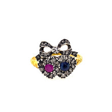 Load image into Gallery viewer, double heart ring tied together bow diamonds melbourne