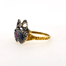 Load image into Gallery viewer, victorian entwined hearts ring carved shoulders
