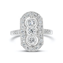 Load image into Gallery viewer, Art Deco Diamond Platinum Plaque Ring