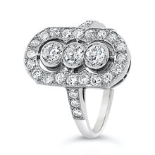 Load image into Gallery viewer, Art Deco Diamond Platinum Plaque Ring