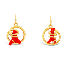 Load image into Gallery viewer, 9ct Victorian Antique Coral Branch Dangle Earrings
