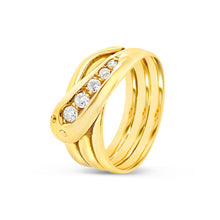 Load image into Gallery viewer, snake ring diamond set angled melbourne