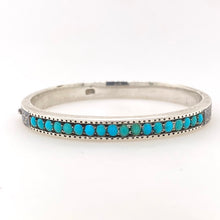 Load image into Gallery viewer, Antique Bohemian Sterling silver turquoise bangle.