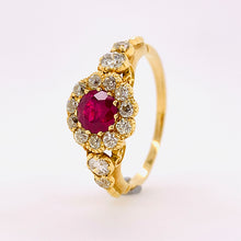 Load image into Gallery viewer, Antique style Ruby and Diamond ring - SOLD