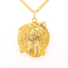 Load image into Gallery viewer, 14ct Yellow Gold Art Nouveau Pendant Depicting a Beautiful Woman - SOLD