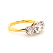 Load image into Gallery viewer, 18ct Antique diamond trilogy ring.
