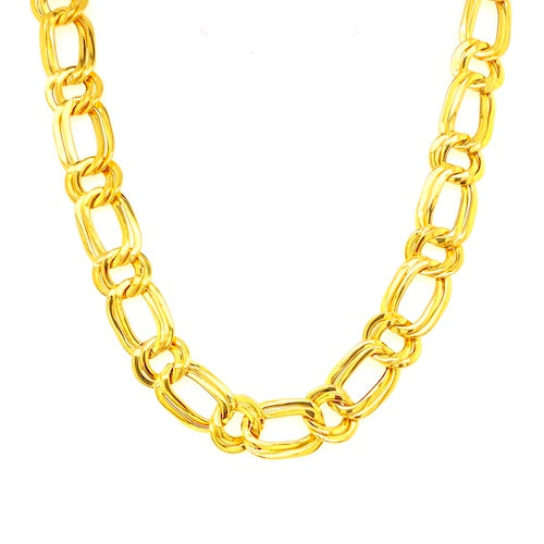 18ct Vintage Flat Fancy Link Collier Necklace