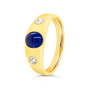 Sapphire and Diamond Gypsy Ring