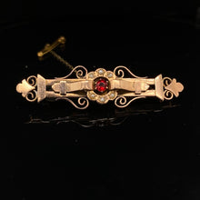 Load image into Gallery viewer, Antique Red Stone &amp; Seed Pearl Brooch
