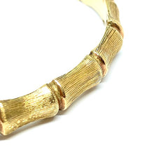Load image into Gallery viewer, 9ct Yellow Gold Etched Bamboo Hinged Bangle
