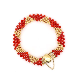 coral gold bead bracelet melbourne
