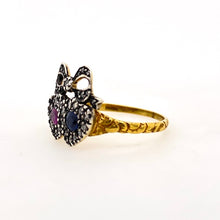 Load image into Gallery viewer, victorian entwined hearts ring carved shoulders
