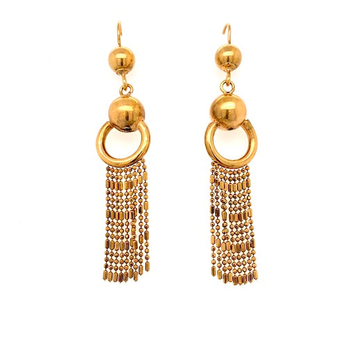 Antique Victorian 14ct Gold Bobble Fringe earrings. SOLD