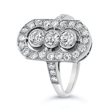 Load image into Gallery viewer, Art Deco Diamond Platinum Plaque Ring
