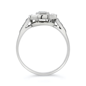 Art Deco Diamond Platinum Plaque Ring