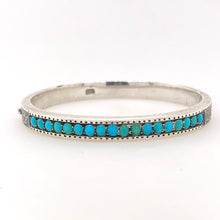 Load image into Gallery viewer, Antique Bohemian Sterling silver turquoise bangle.
