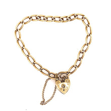 Load image into Gallery viewer, Victorian English Gold Padlock Bracelet
