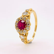 Load image into Gallery viewer, Antique style Ruby and Diamond ring - SOLD
