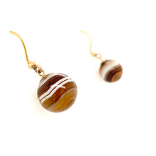 Load image into Gallery viewer, Antique Agate Ball Earrings

