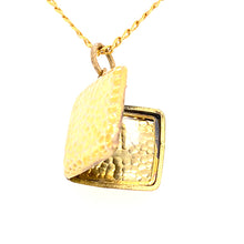 Load image into Gallery viewer, Square Locket pendant with hammered finish

