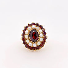 Load image into Gallery viewer, Vintage Garnet and Pearl Ring
