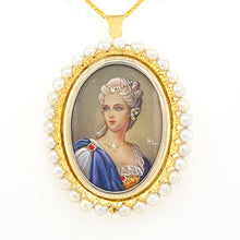 Load image into Gallery viewer, Hand Painted Pendant/ Brooch in Gold
